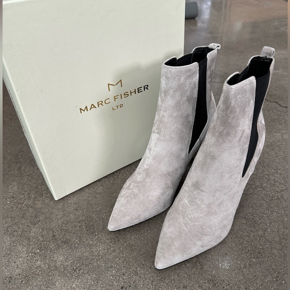 NWB Marc Fisher Zanna Suede Gray Boot - Picture 3 of 10
